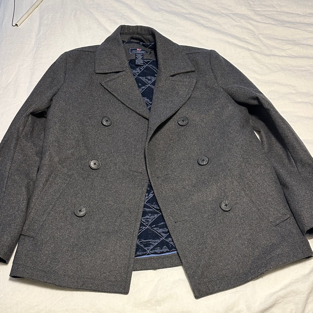 Vineyard Vines Charcoal Double-Breasted Pea Coat